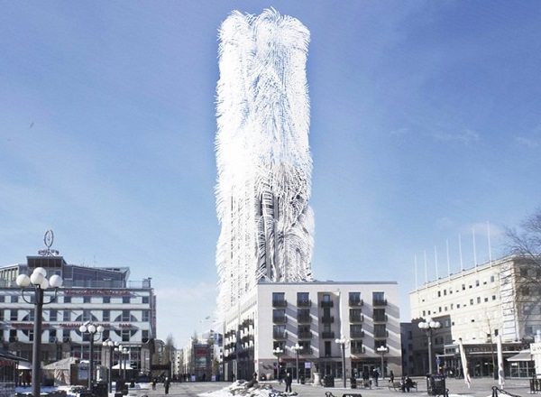 آسمانخراشی با پوشش مو مانند+تصاویر آسمانخراشی با پوشش مو مانند+تصاویر