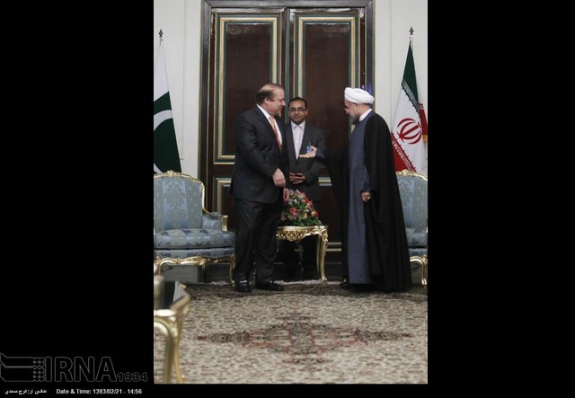 دیدار نواز شریف با روحانی (عکس)