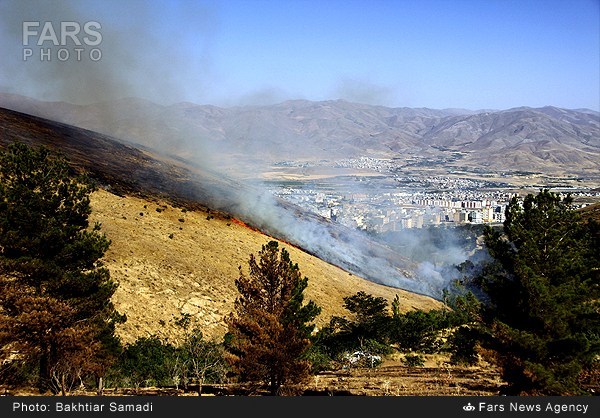 آتش سوزی در دامنه کوه های سنندج (عکس)