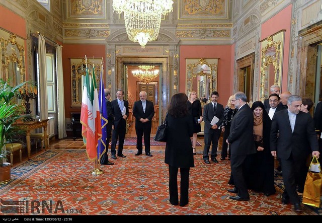 دیدار ظریف با  وزیر خارجه و رییس سنای ایتالیا (عکس)
