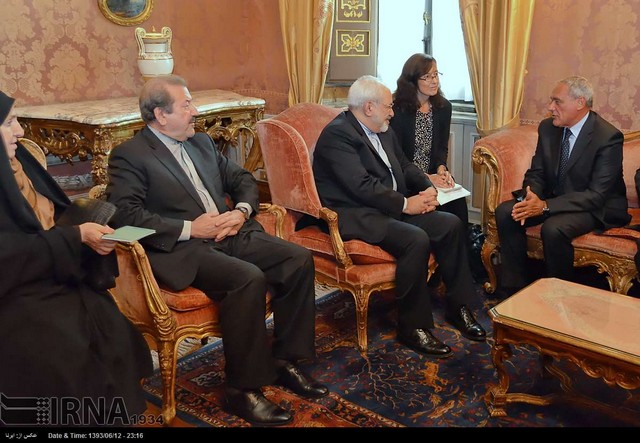 دیدار ظریف با  وزیر خارجه و رییس سنای ایتالیا (عکس)