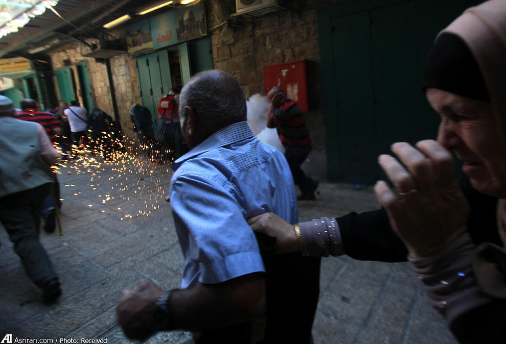 تنش بین مسلمانان و یهودیان در مسجد الاقصی (+عکس)