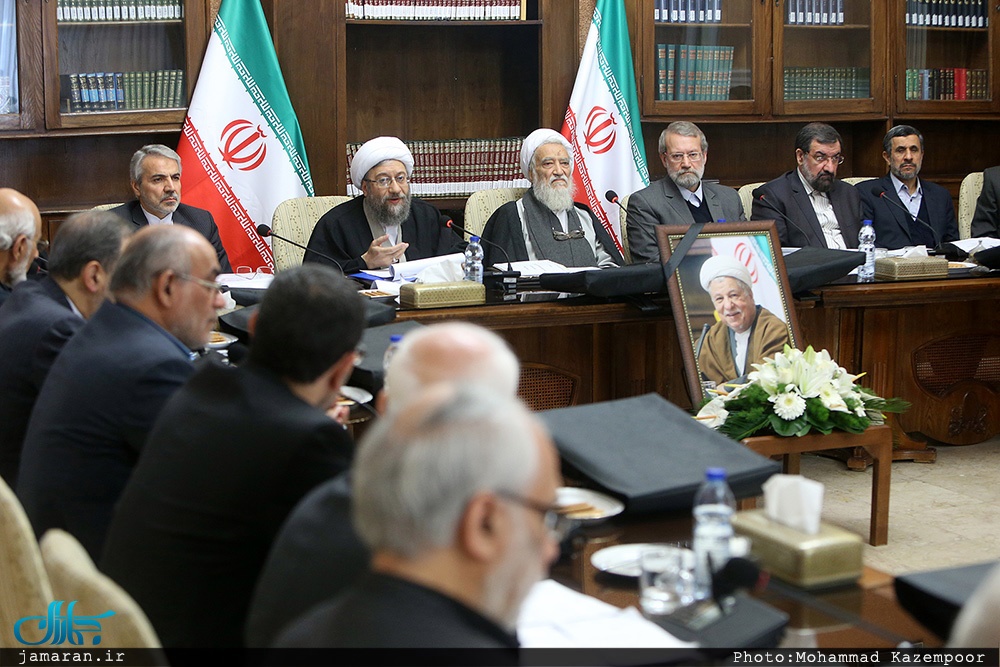 اولین جلسه مجمع تشخیص بعد از آیت‌الله هاشمی‌/ موحدی کرمانی جانشین هاشمی شد(عکس)