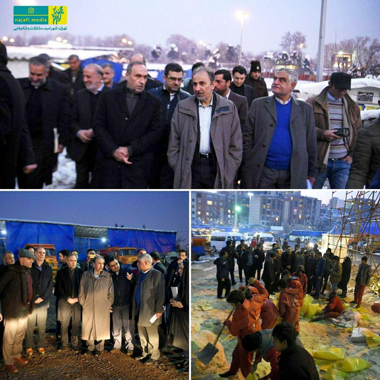 بازدید سرزده شهردار تهران از سایت‌های برف روبی (+عکس)