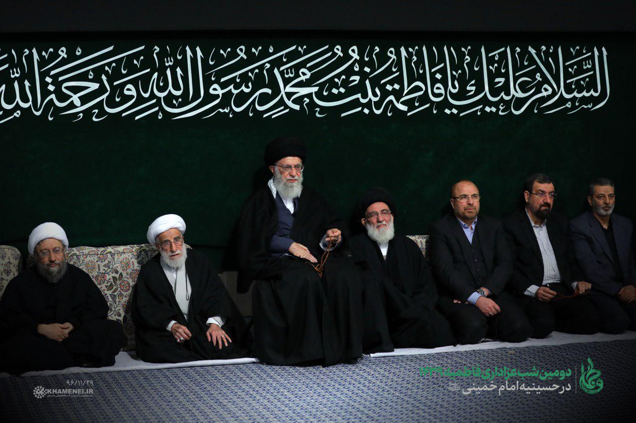 دومین شب عزاداری حضرت فاطمه زهرا با حضور مقام معظم رهبری (+عکس)