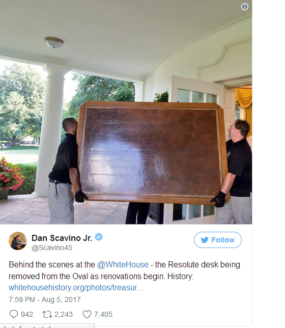 خانه تکانی کاخ سفید در عدم حضور ترامپ (+عکس)