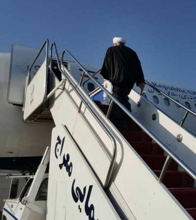 رئیس جمهور عازم کرمانشاه شد (+عکس)