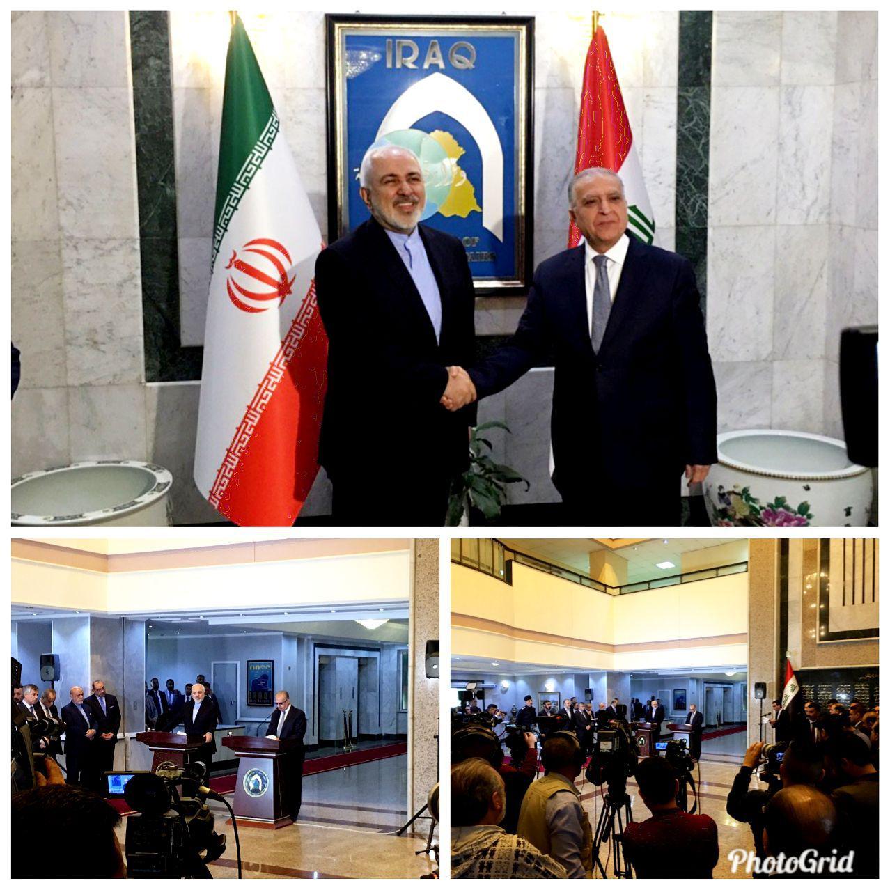 دیدار ظریف با همتای عراقی در بغداد (عکس)