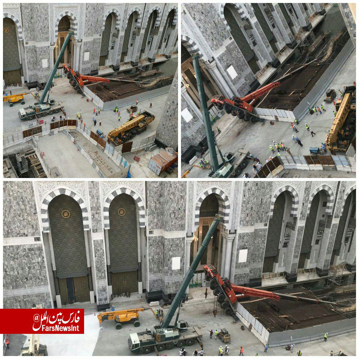 سقوط دوباره جرثقیل در مسجدالحرام (+عکس)/ یک نفر زخمی شد سقوط دوباره جرثقیل در مسجدالحرام (+عکس)/ یک نفر زخمی شد