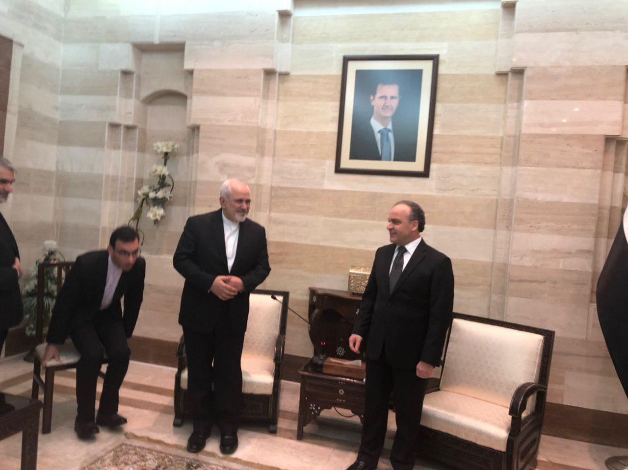 دیدار ظریف با نخست وزیر سوریه در دمشق (+عکس)