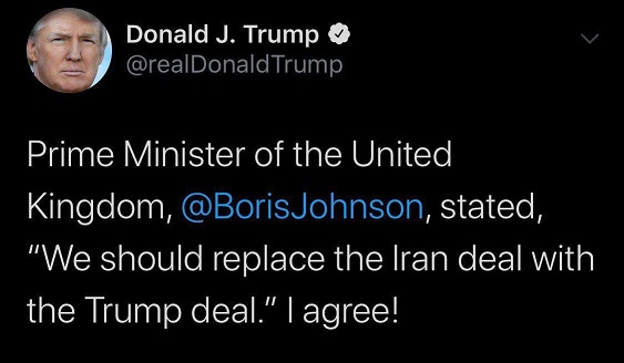 استقبال ترامپ از پیشنهاد برجامی نخست وزیر انگلیس استقبال ترامپ از پیشنهاد برجامی نخست وزیر انگلیس