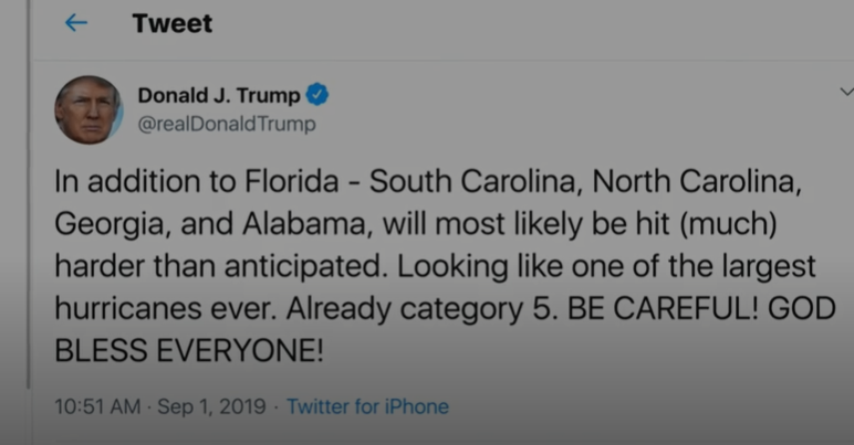 ترامپ: توفان از آلاباما می گذرد/ هواشناسی آمریکا: رد می‌کنیم