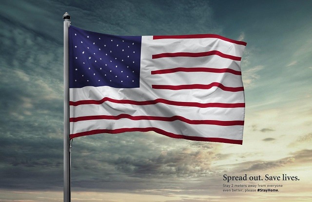 تاکید بر رعایت فاصله عمومی در برخی پرچم های جهان