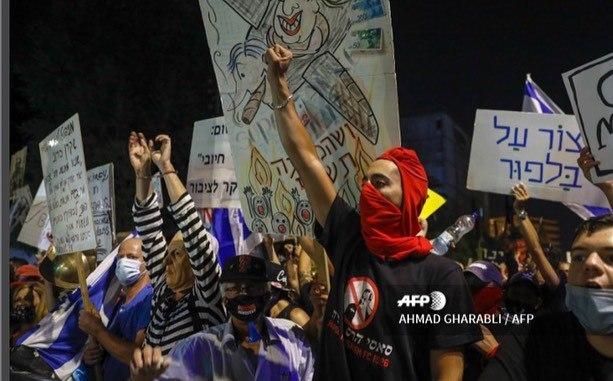 تظاهرات شهروندان اسرائیل علیه نتانیاهو(+عکس)/ نتانیاهو در دادگاه تظاهرات اسرائیل