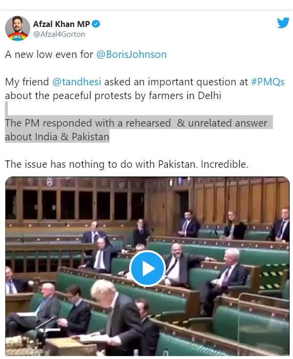 گیج شدن نخست‌وزیر بریتانیا در پارلمان: اعتراض کشاورزان یا درگیری با پاکستان؟