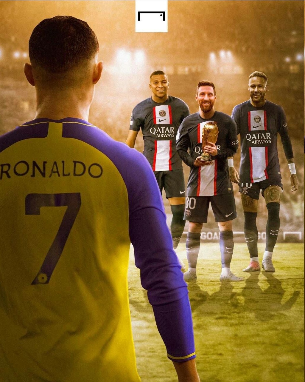 تقابل رونالدو با مسی در ریاض پوستر نشریه گل از تقابل رونالدو با مسی در ریاض (عکس)