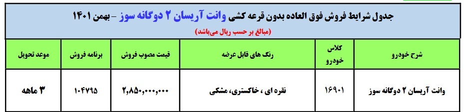 آغاز فروش فوری بدون قرعه کشی آغاز فروش فوری بدون قرعه کشی