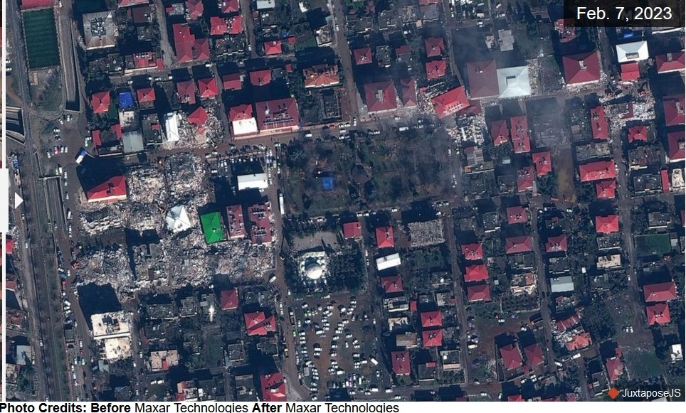 قبل و بعد از زلزله ترکیه و سوریه (عکس)