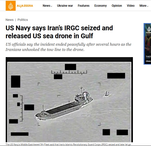 توقیف و آزادی پهپاد دریایی امریکا توسط ایران / روایت سپاه و سنتکام توقیف و آزادی پهپاد دریایی امریکا توسط ایران / روایت سپاه و سنتکام