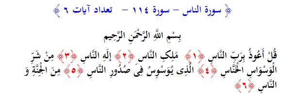 سوره های قرآن/ سوره ناس (متن، ترجمه و فایل صوتی)