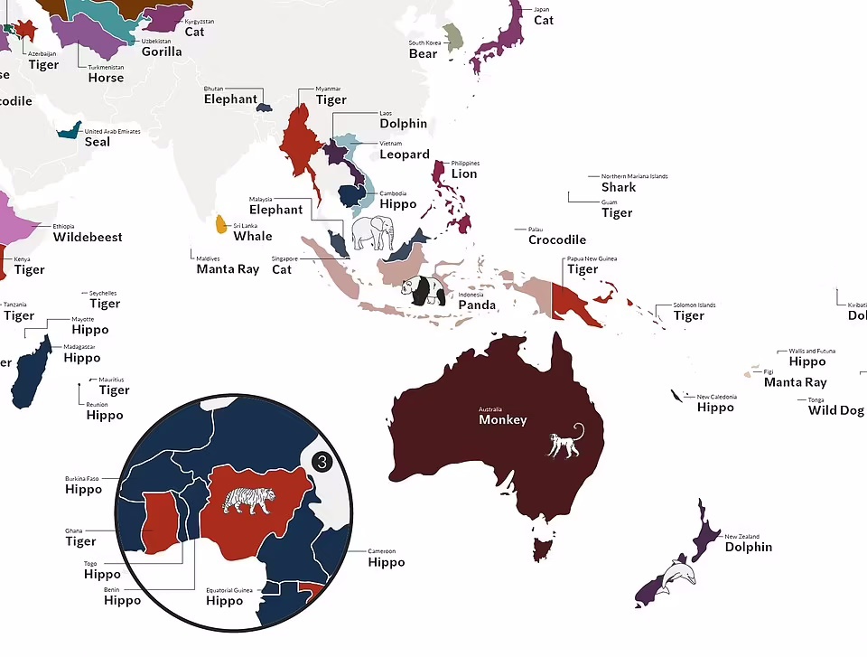 محبوب ترین حیوانات در نقاط مختلف جهان کدامند؟ (اینفوگرافیک) محبوب ترین حیوانات در نقاط مختلف جهان کدامند؟ (اینفوگرافیک)