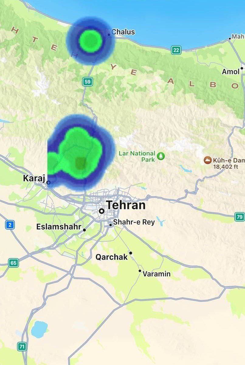 هشدار فوری هواشناسی برای تهران (+نقشه) هشدار فوری هواشناسی برای تهران (+نقشه)