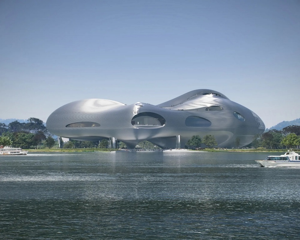 سالن تئاتر با طراحی شبیه به یک سفینه فضایی